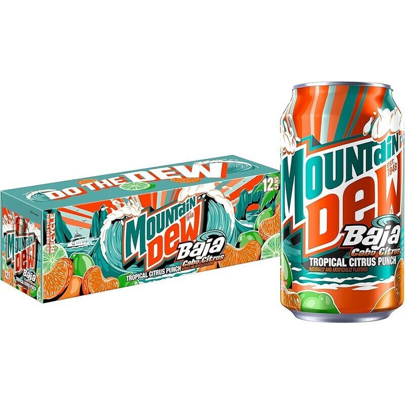 MOUNTAIN DEW BAJA CABO CITRUS TROPOICAL CITRUS PUNCH 355ml
